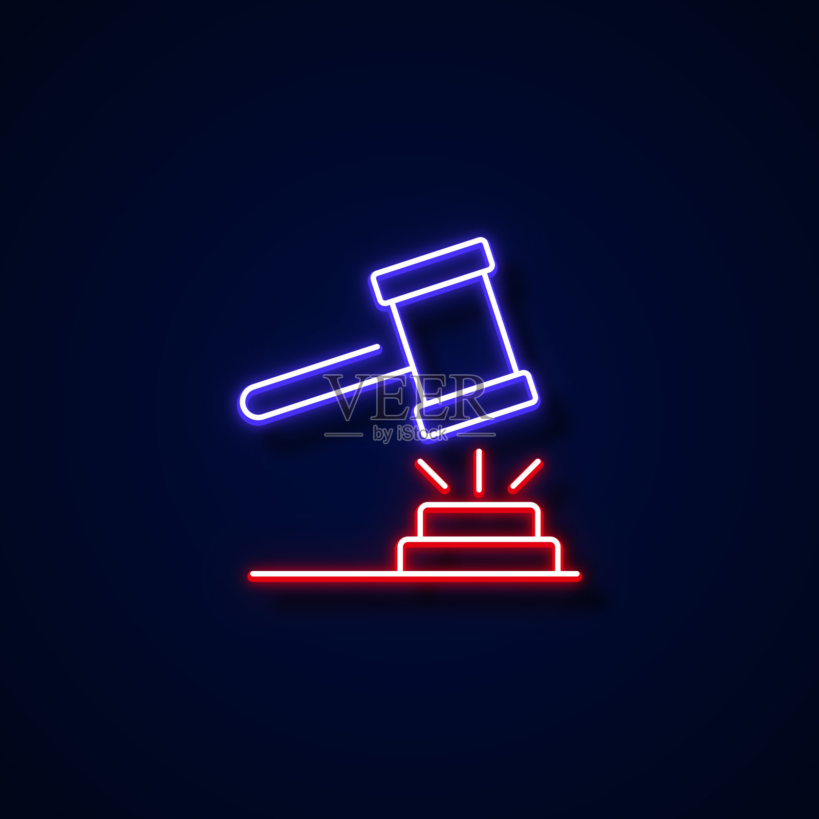 拍卖霓虹风格,设计元素插画图片素材