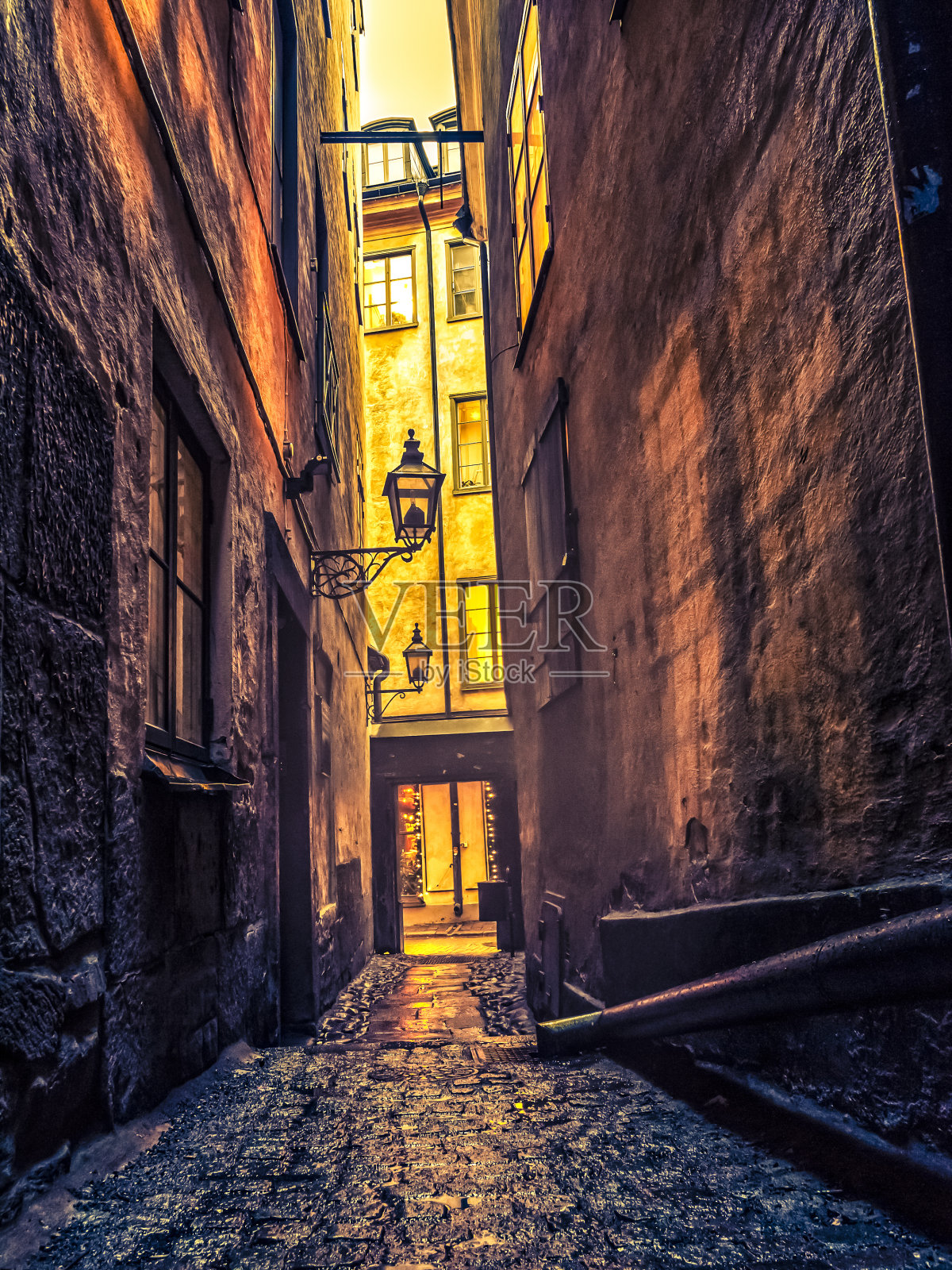 斯德哥尔摩的老胡同照片摄影图片