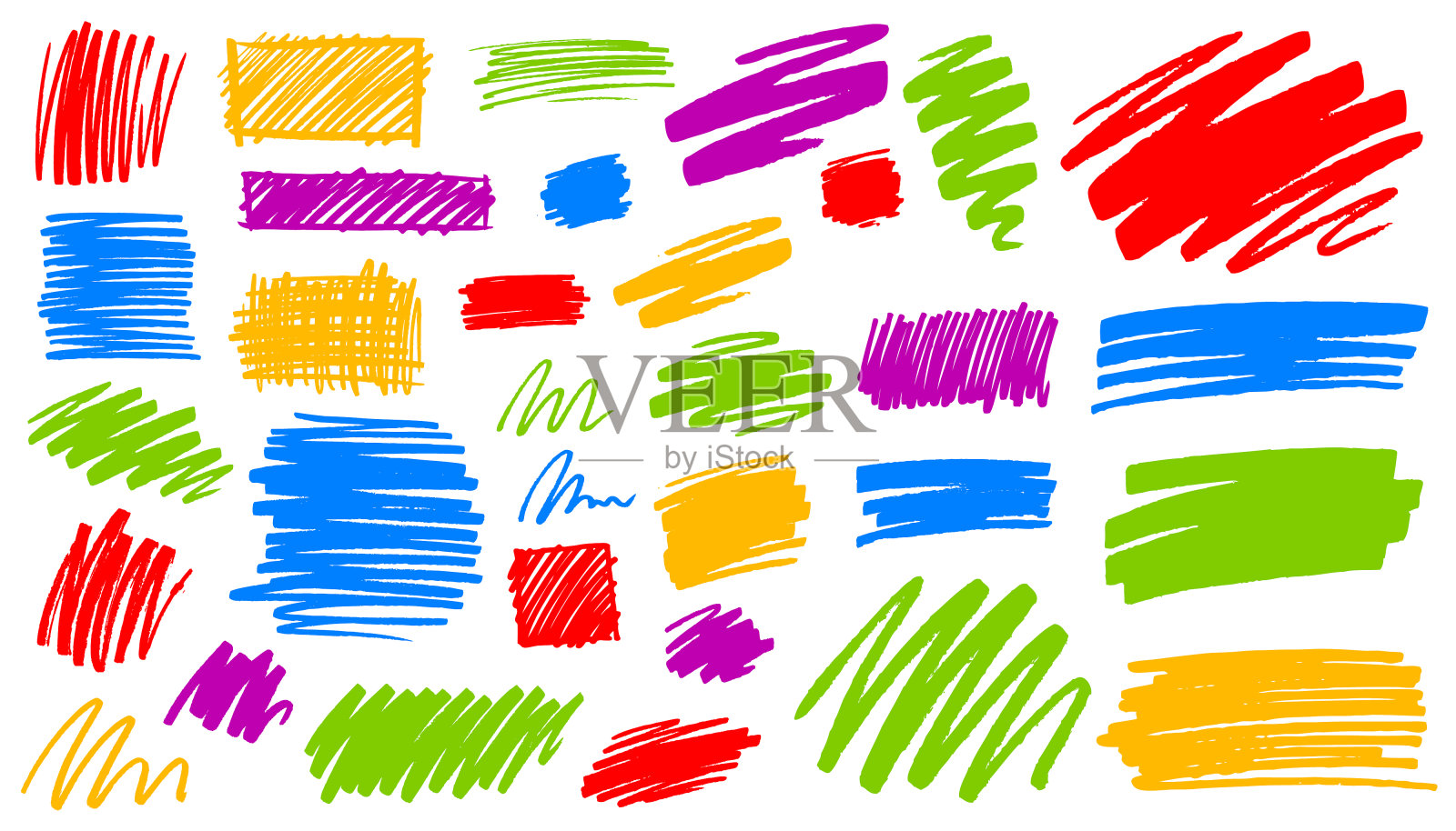 蹩脚的彩色马克笔设计插画图片素材