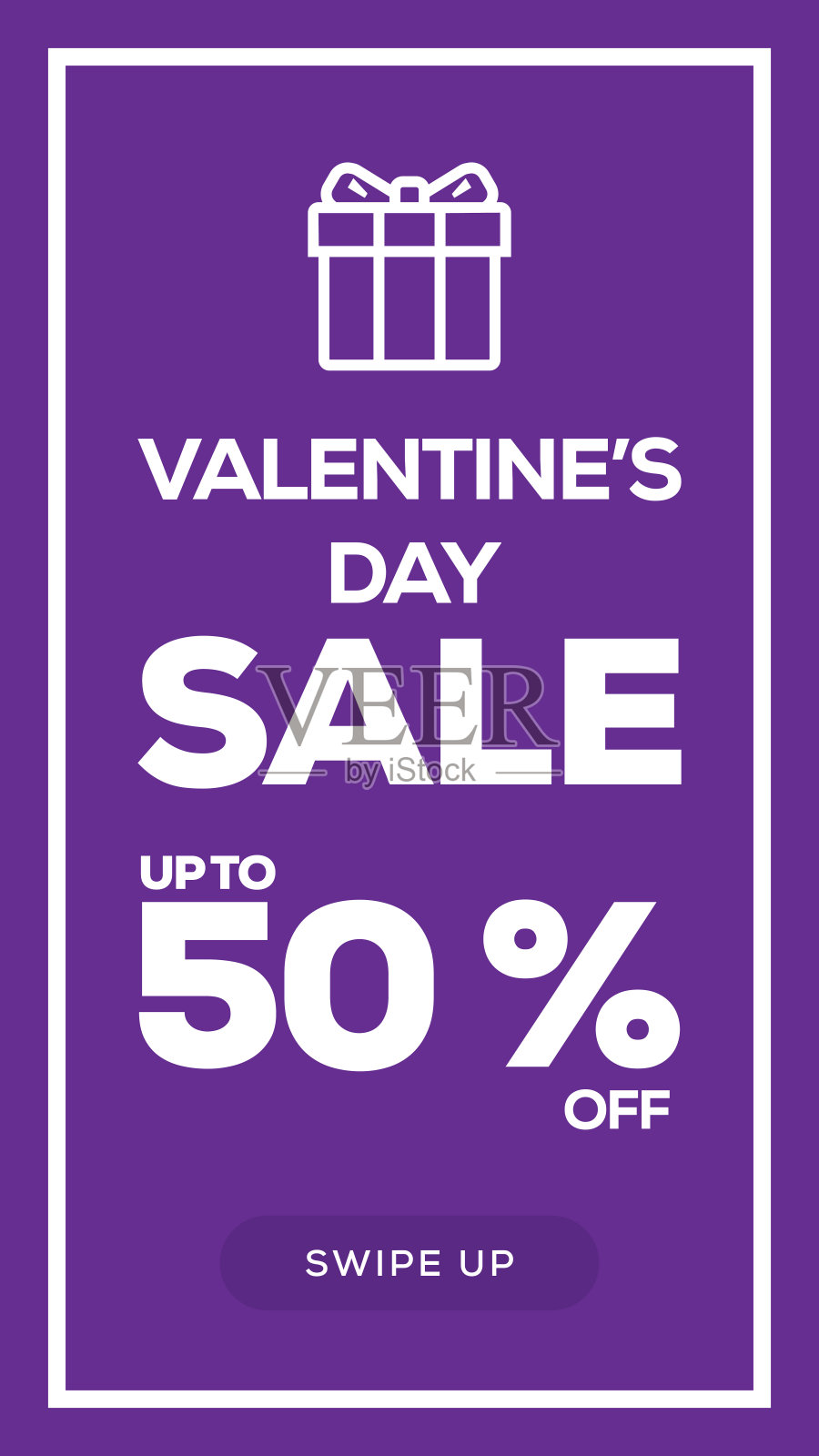 社交媒体故事页面销售横幅背景情人节销售插画图片素材