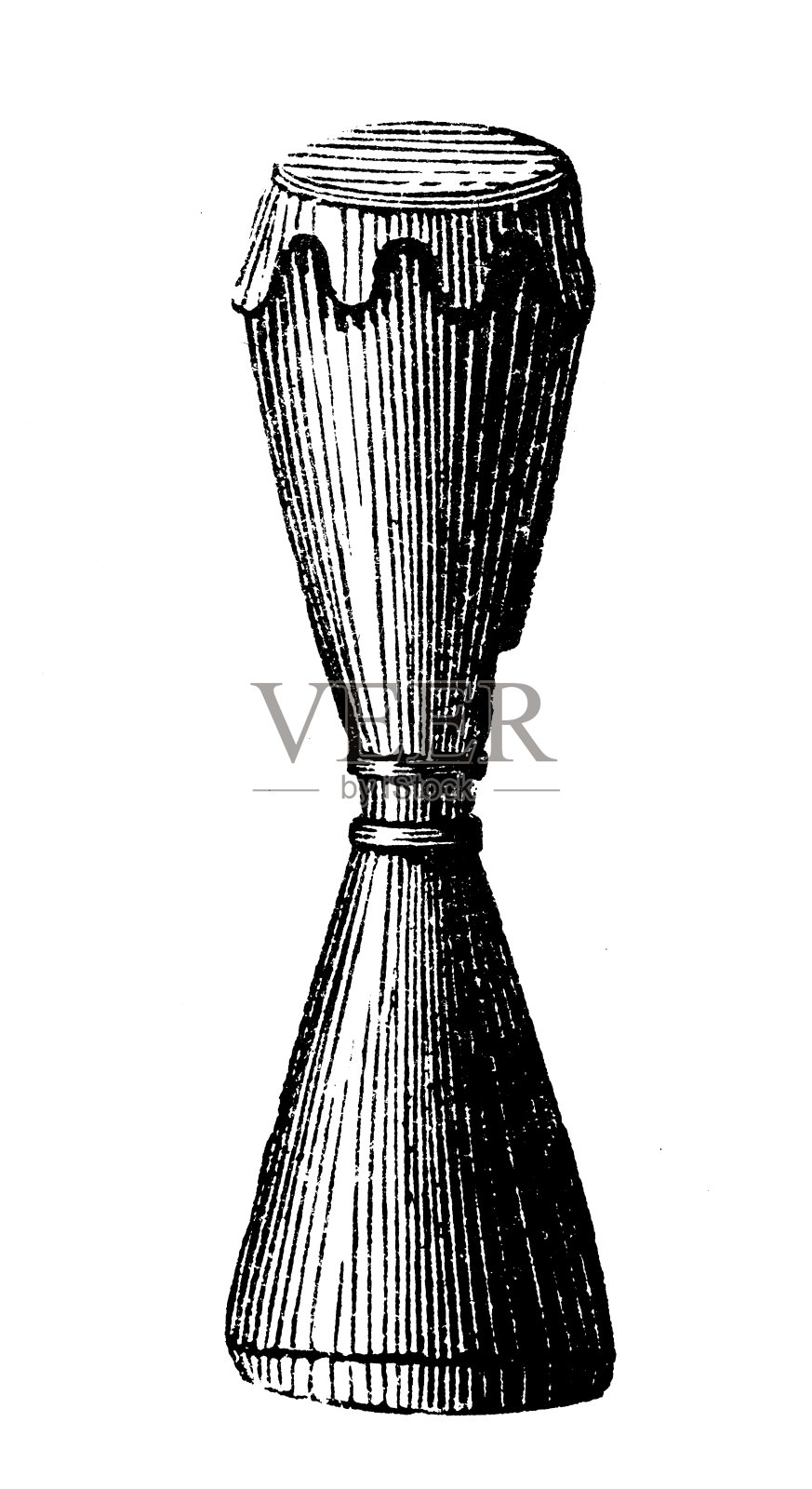 古董插图,民族志和土著文化:马里亚纳群岛鼓插画图片素材