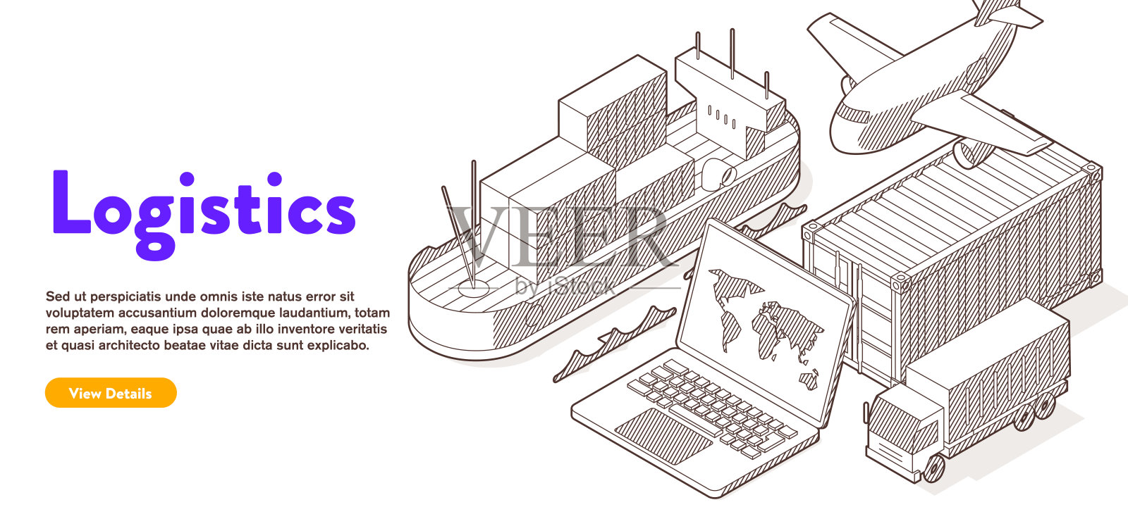 Banner -物流概念插画图片素材