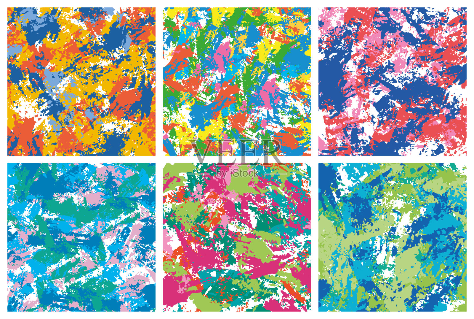 一套抽象绘制的背景- v2插画图片素材