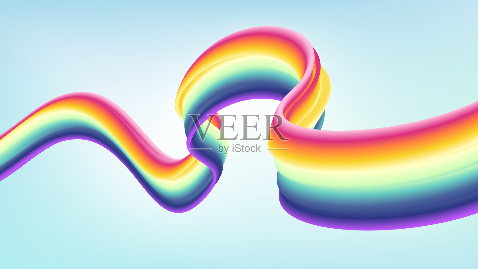 流体流动。摘要波浪梯度三维液体形状。插画图片素材