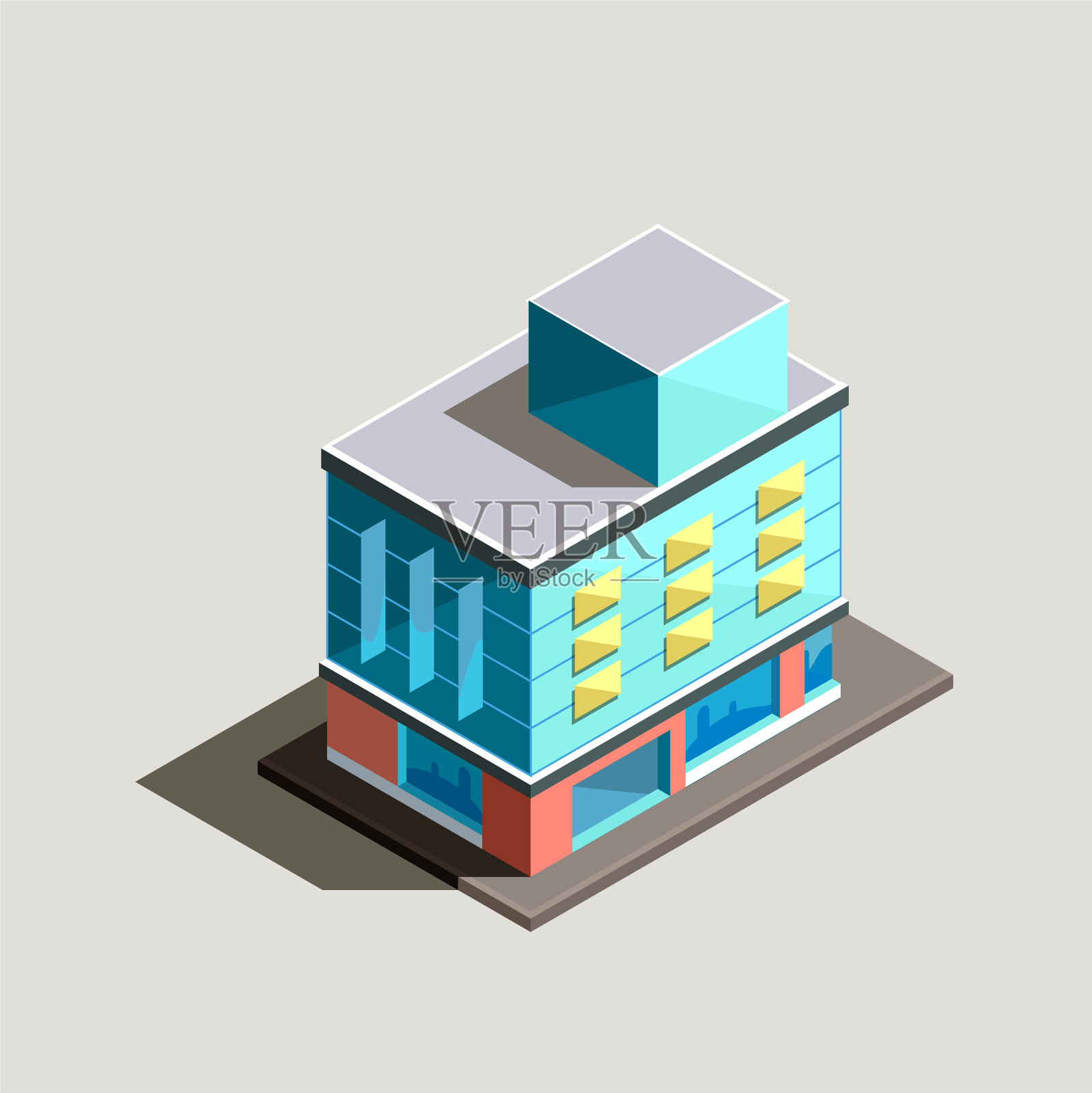 等距现代建筑插画图片素材