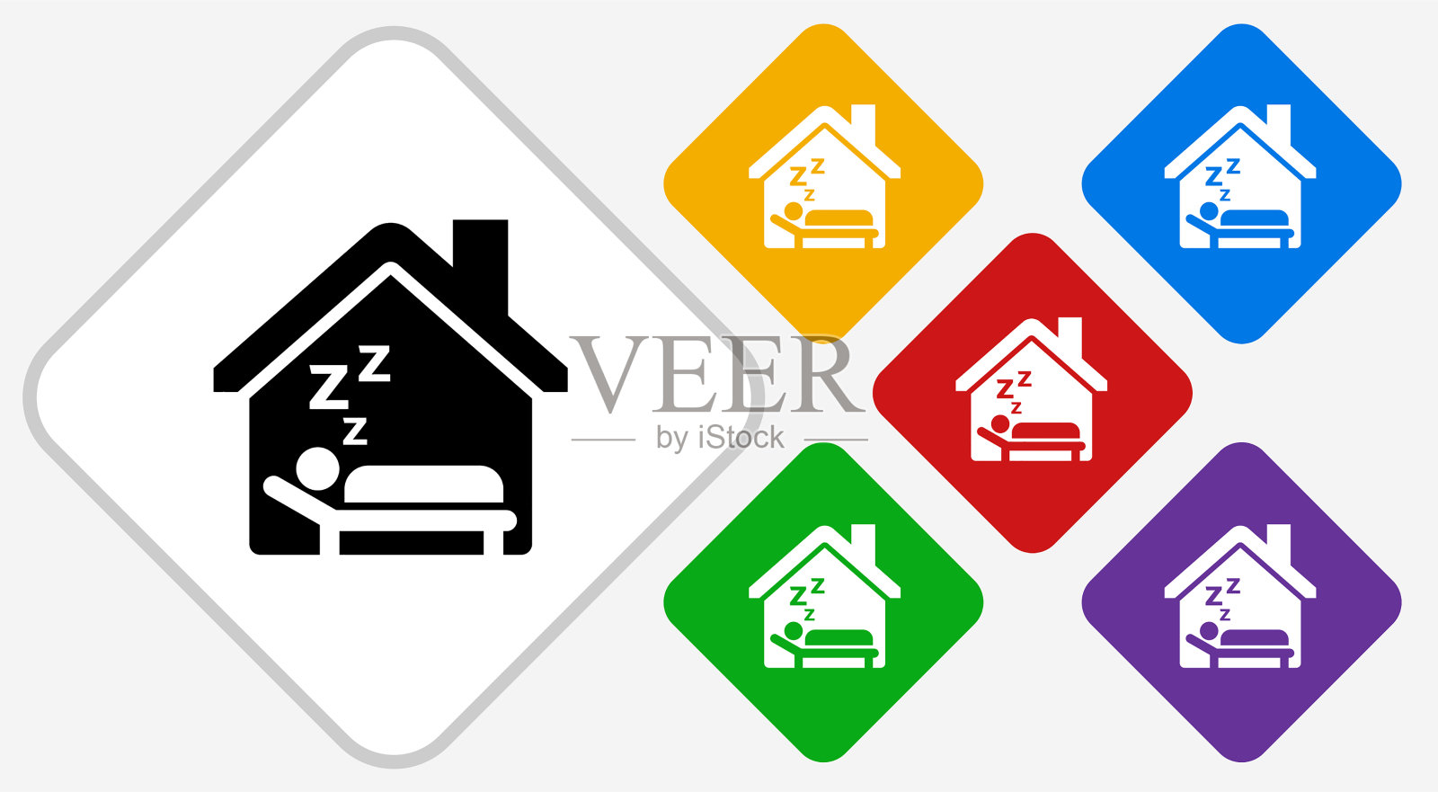 在家睡觉的男人插画图片素材