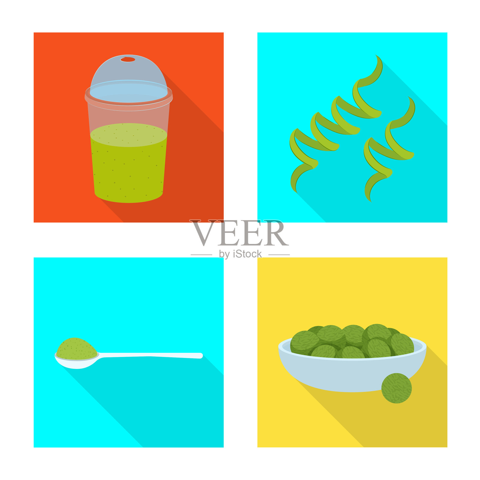 蛋白质和海洋图标集图标素材