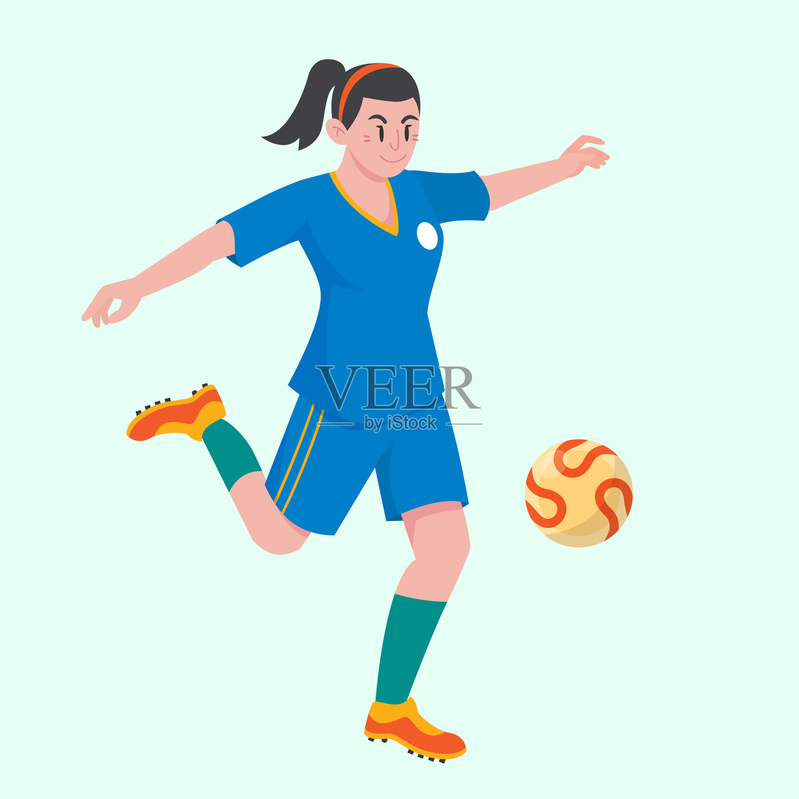 足球运动员平面设计插画图片素材