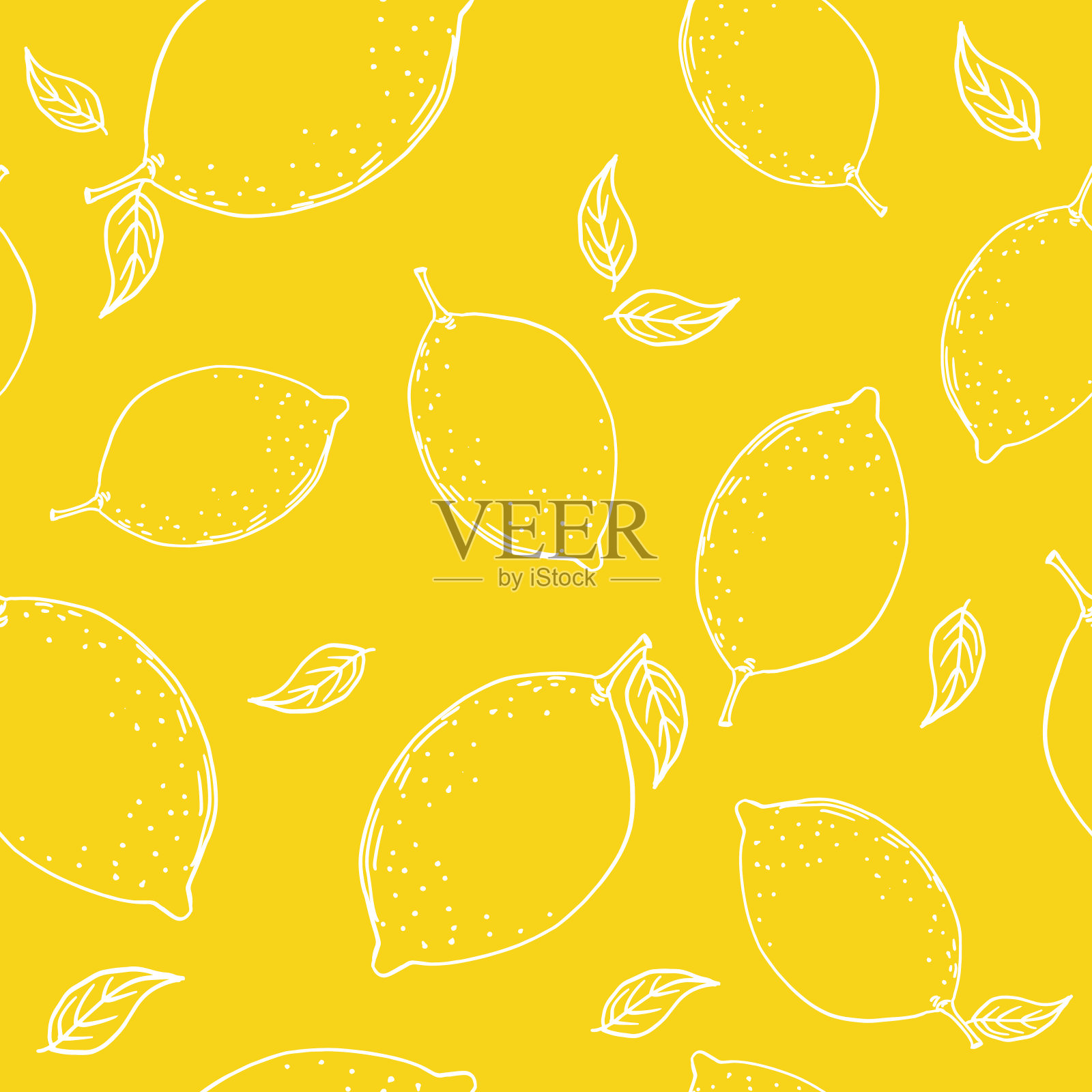 无缝模式的涂鸦柠檬插画图片素材