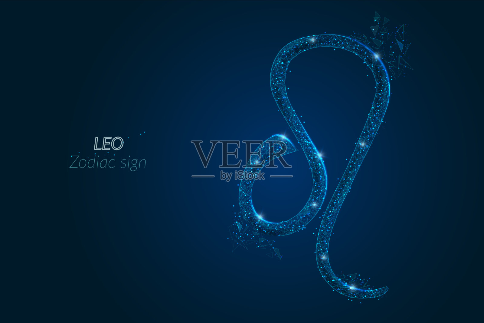 抽象的未来主义形象的狮子座星座插画图片素材