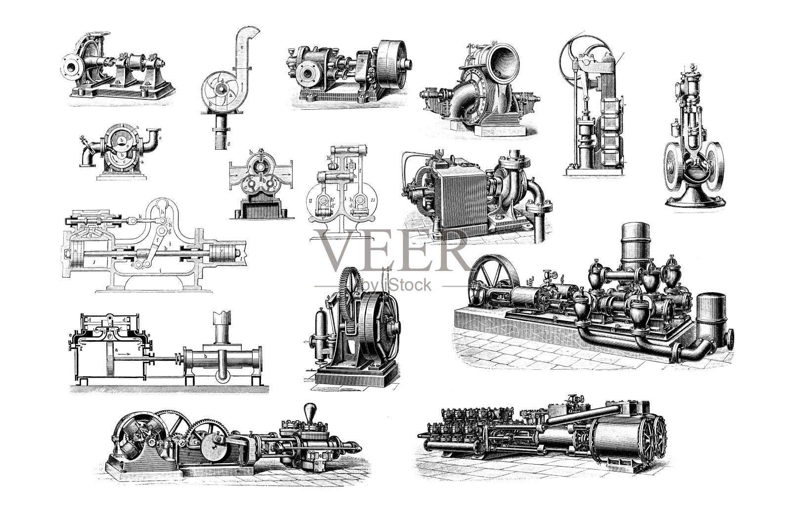 旧泵插画图片素材