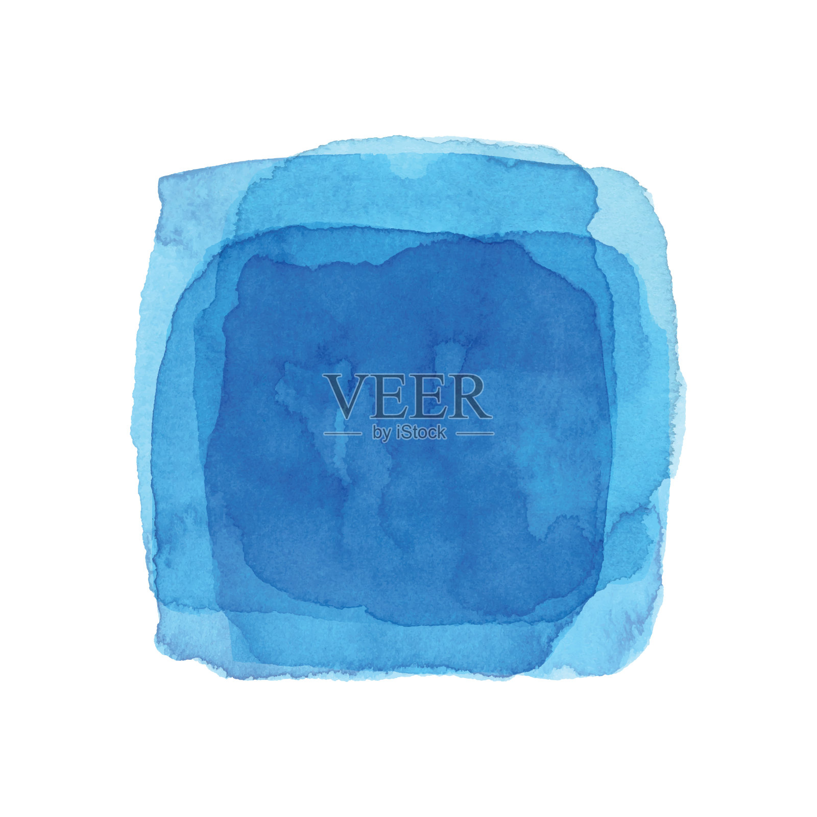 水彩广场背景蓝色插画图片素材