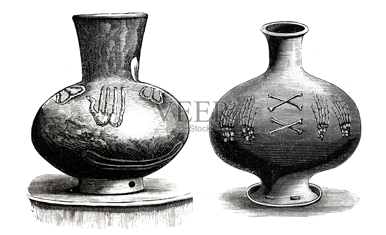 史前时期的壶插画图片素材