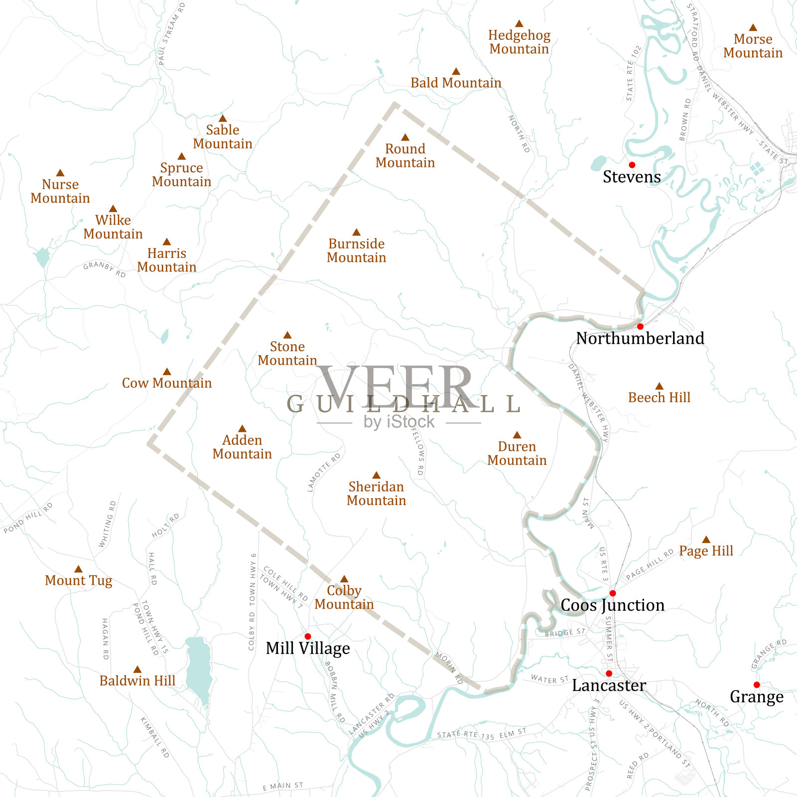 VT埃塞克斯市政厅矢量路线图插画图片素材