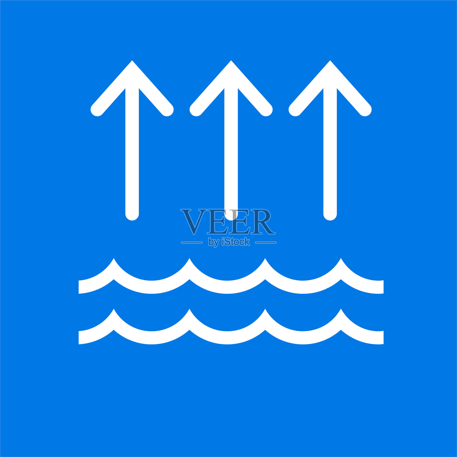 用箭头提高水位图标波浪插画图片素材