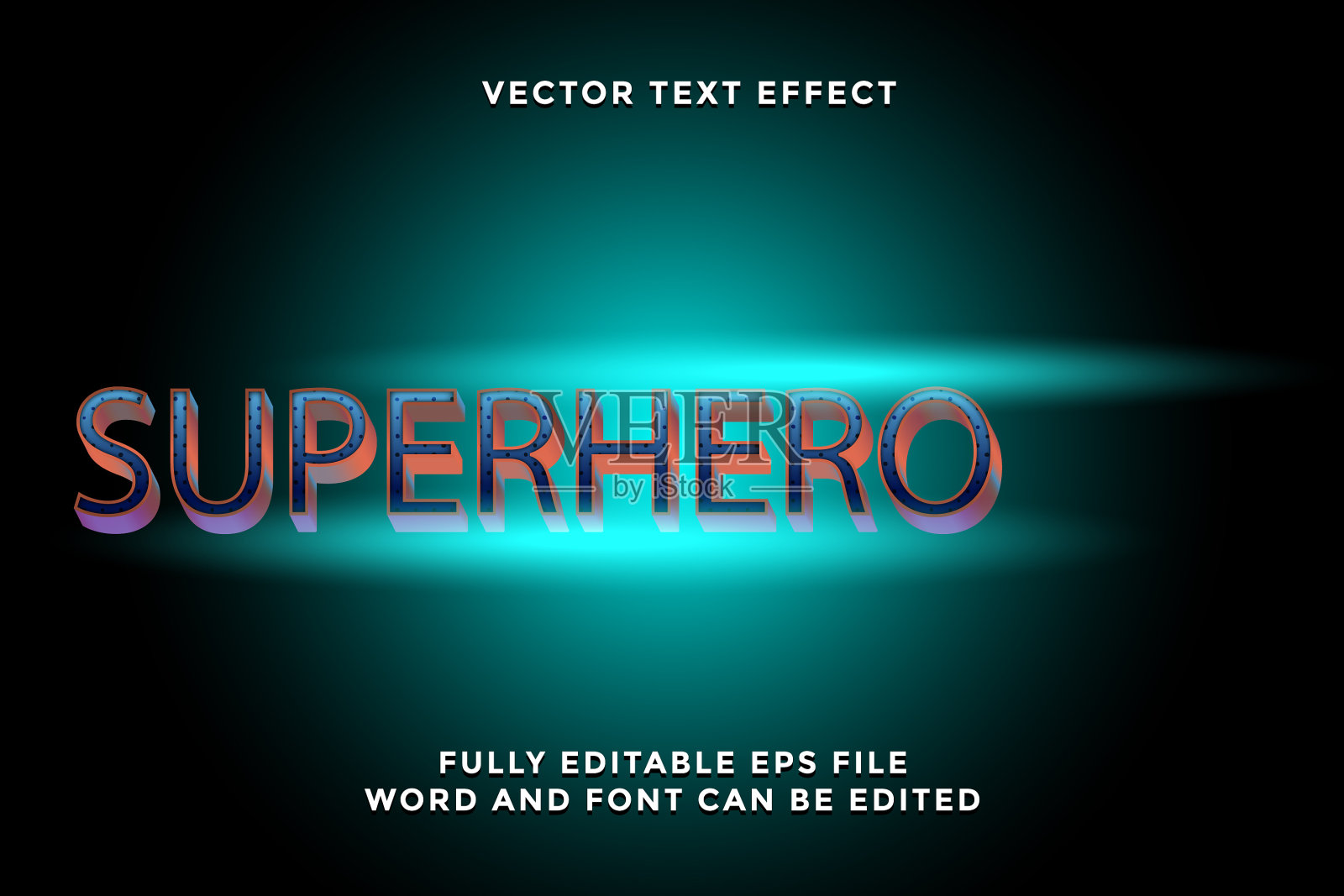 可编辑的超级英雄文本效果插画图片素材