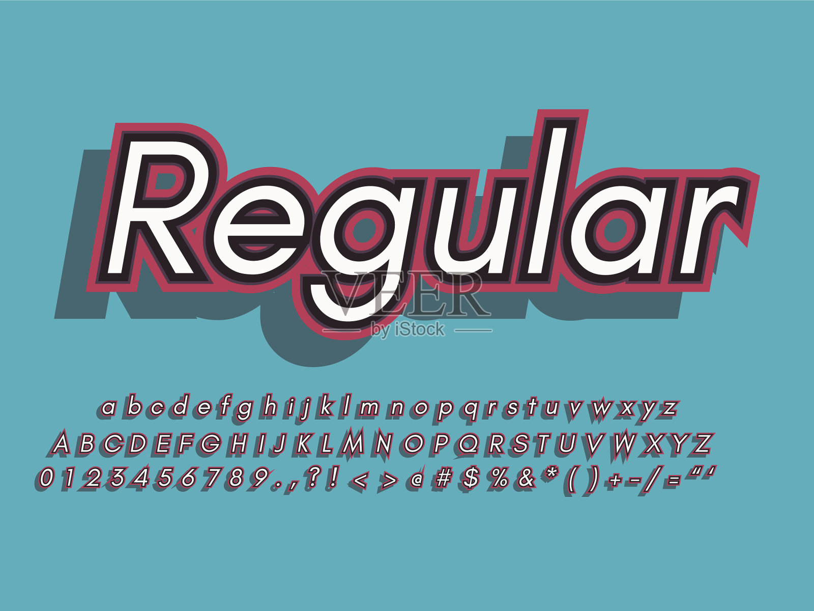 复古字体和字母表股票插画图片素材