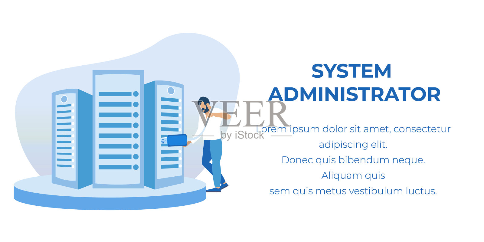 系统管理员服务广告横幅插画图片素材