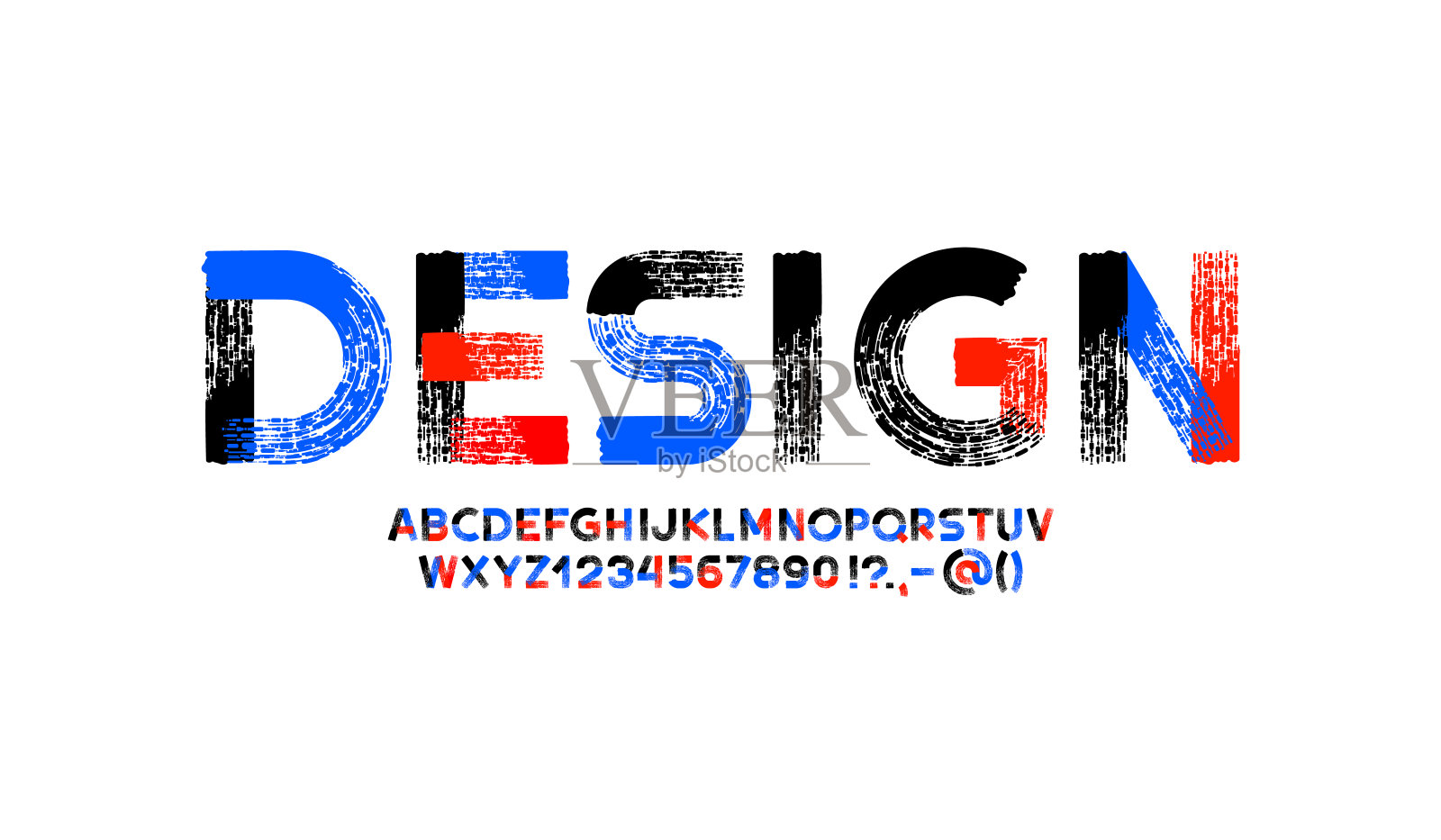 粗糙的纹理字母,垃圾刷字体插画图片素材