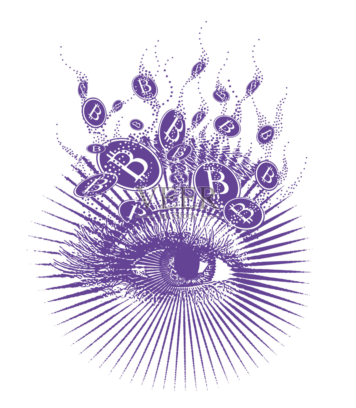 比特币的未来插画图片素材