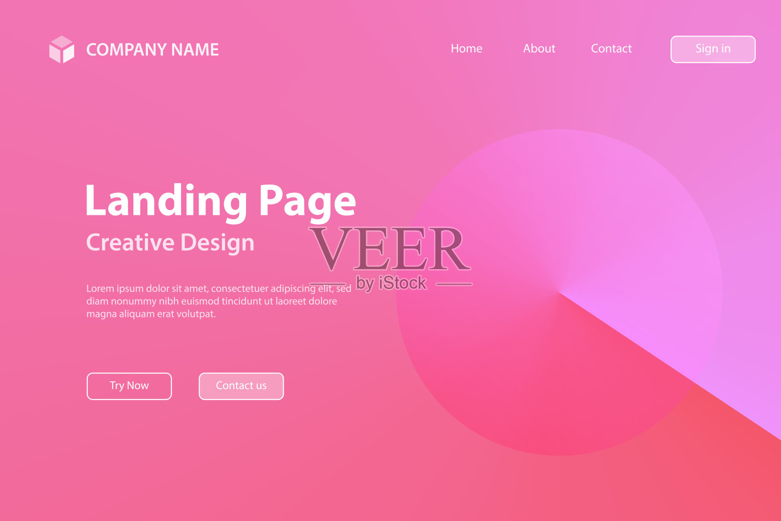 登陆页面模板-粉色渐变的抽象设计-时尚的背景插画图片素材