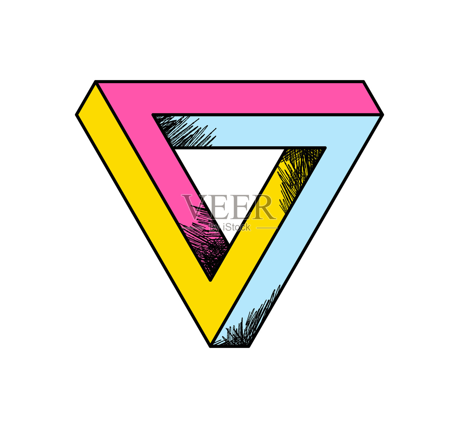 不可能的三角形插画图片素材