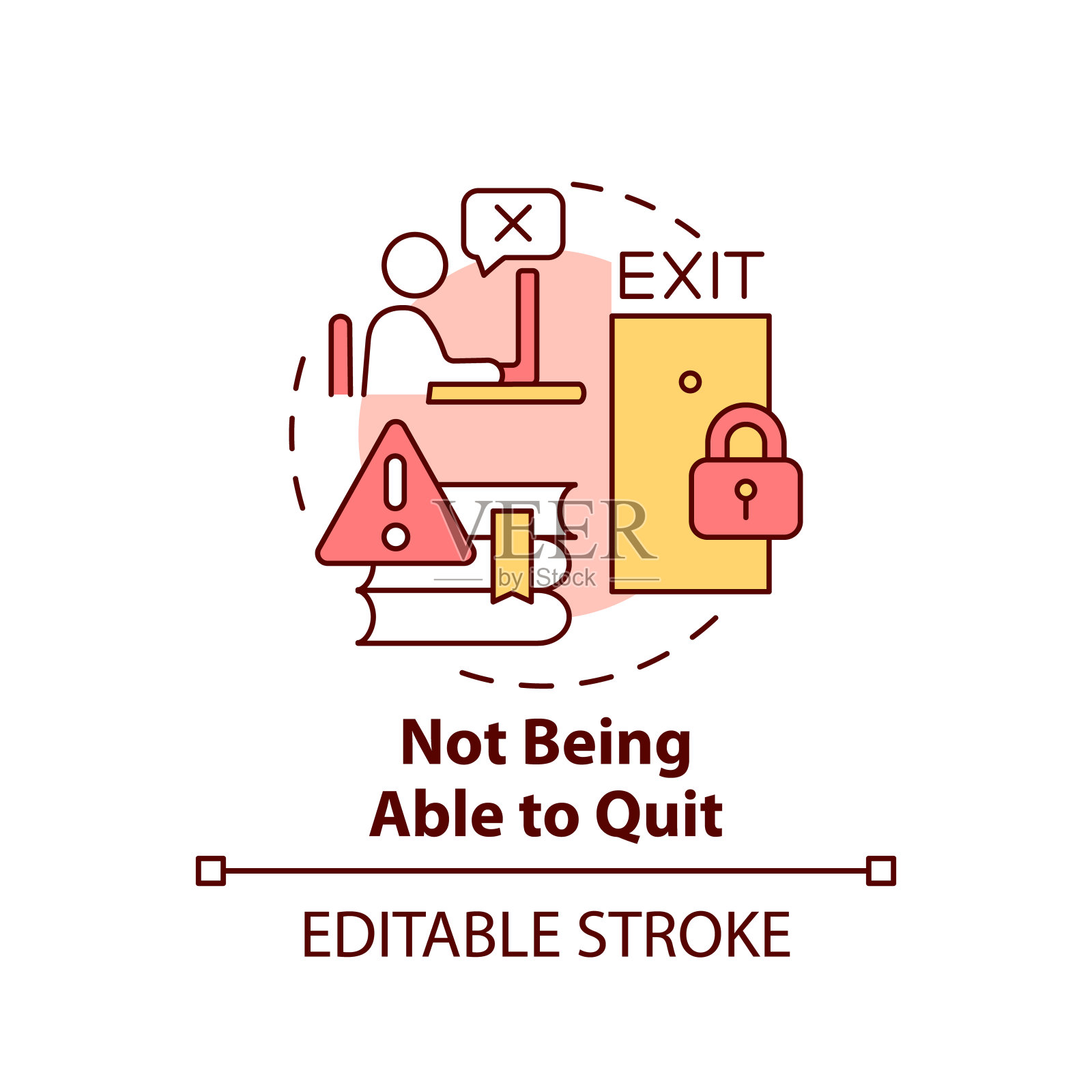 不能退出概念图标插画图片素材