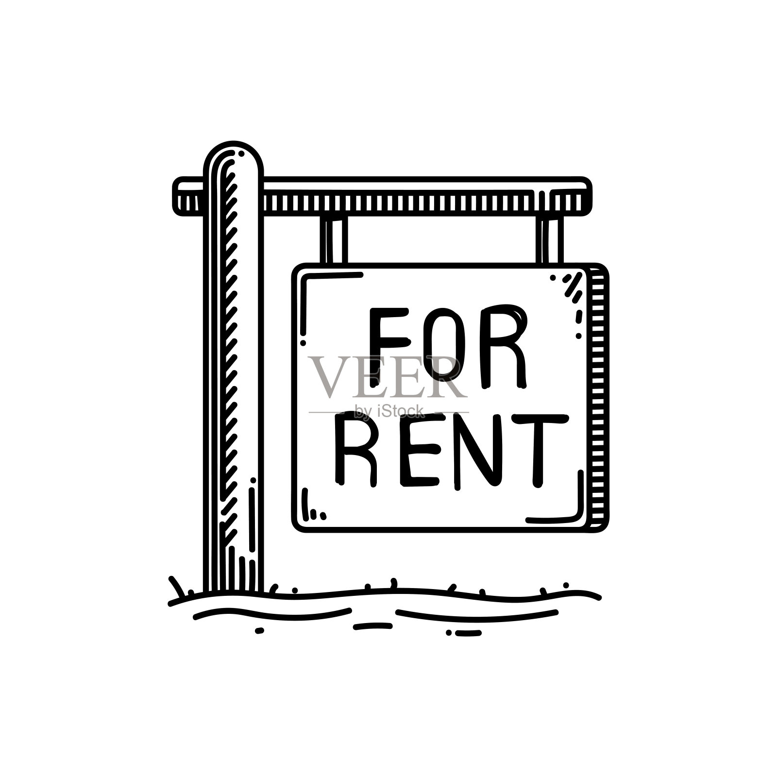 对于出租线图标,草图设计,像素完美,可编辑笔触。标志、标志、符号。插画图片素材