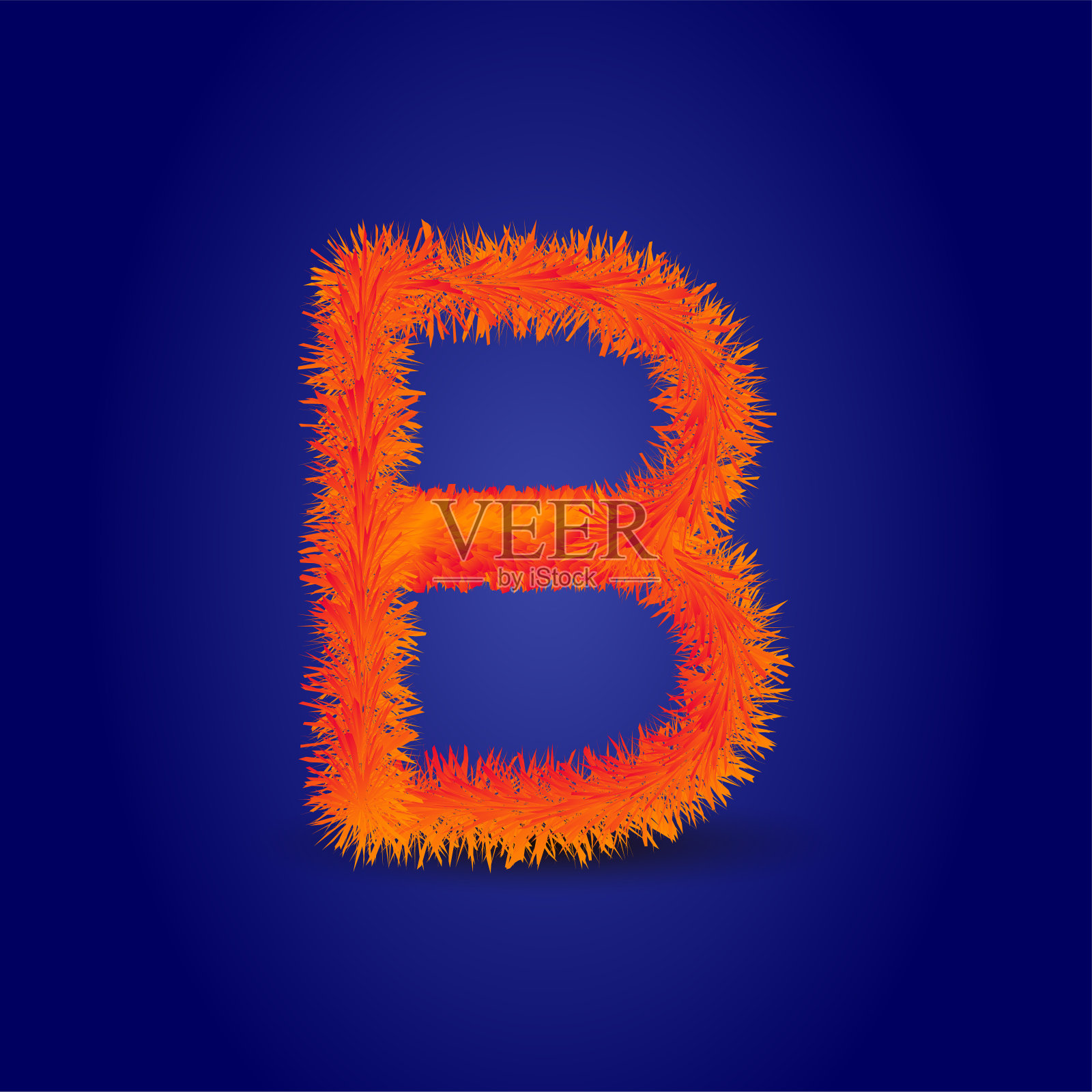 皮草中的字母B。插画图片素材