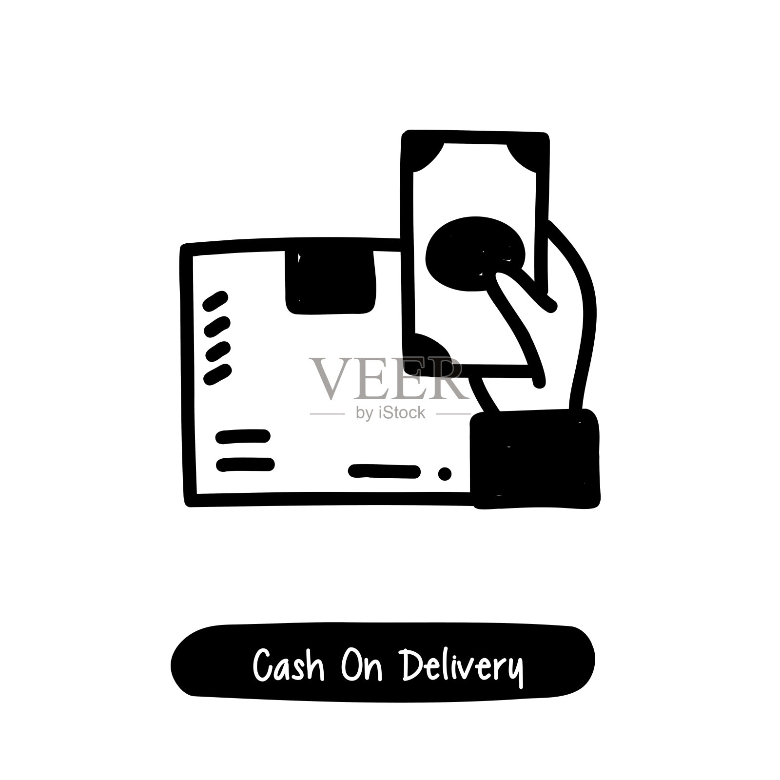 货到付款图标。潮流风格矢量插图符号插画图片素材