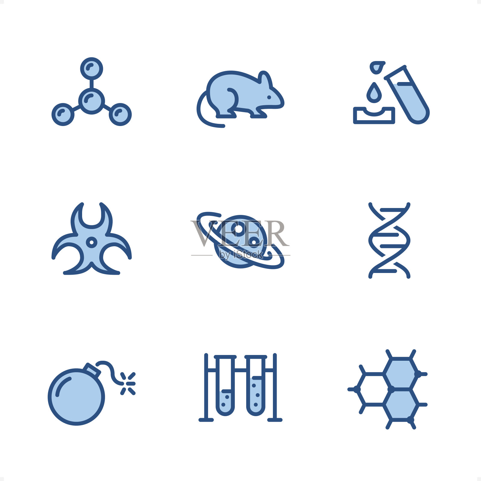 科学像素完美蓝色图标图标素材