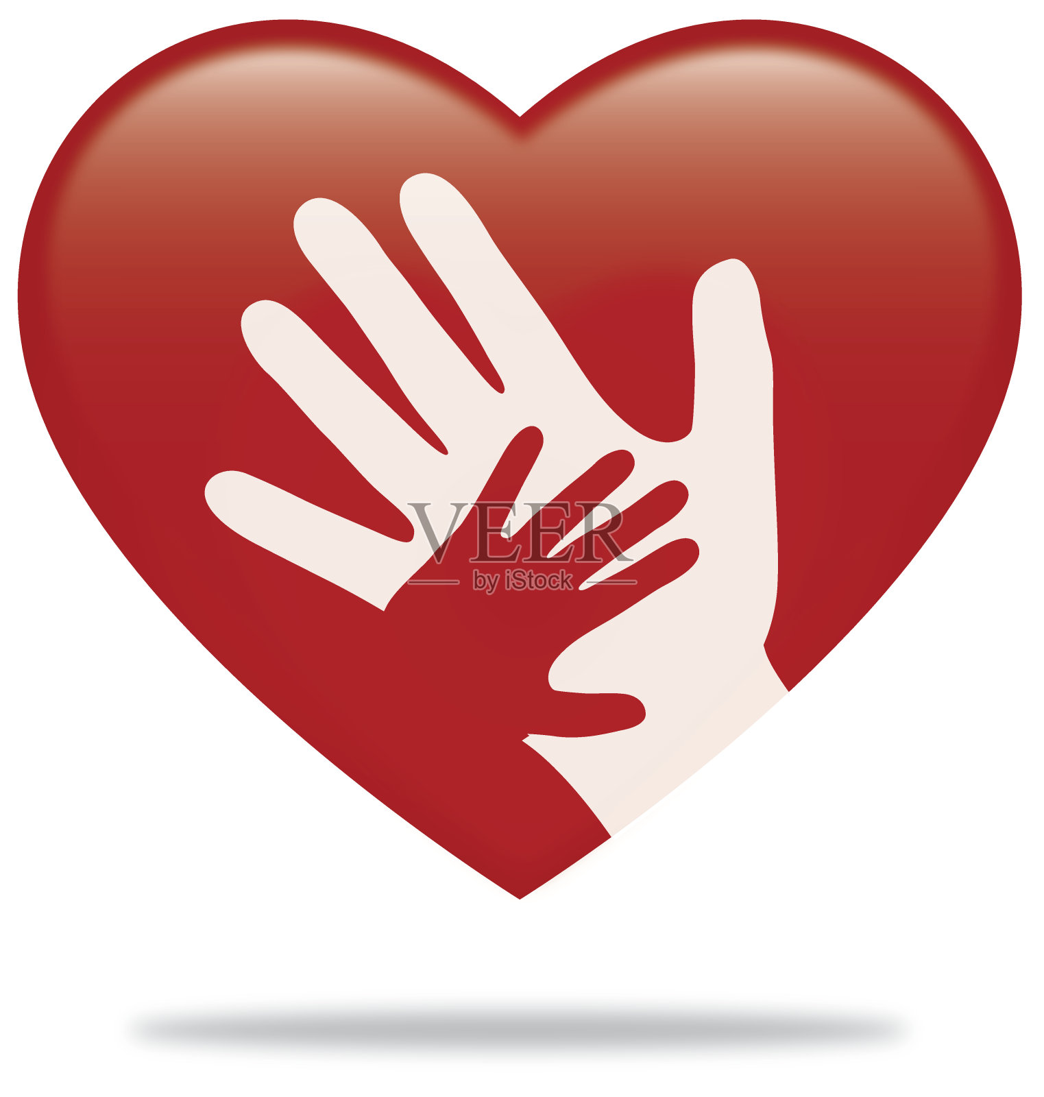 用手漂浮的心插画图片素材