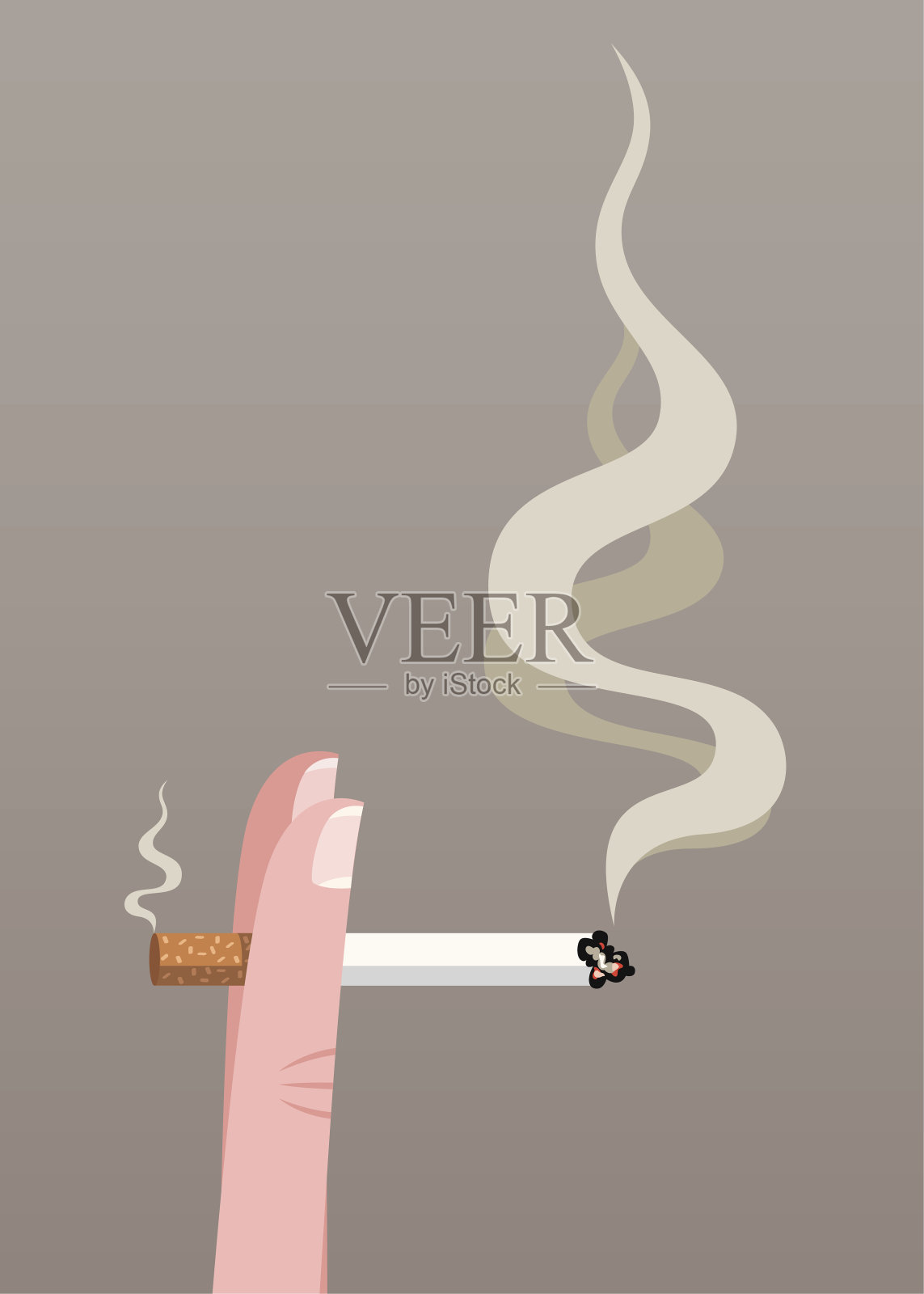 吸烟香烟插画图片素材