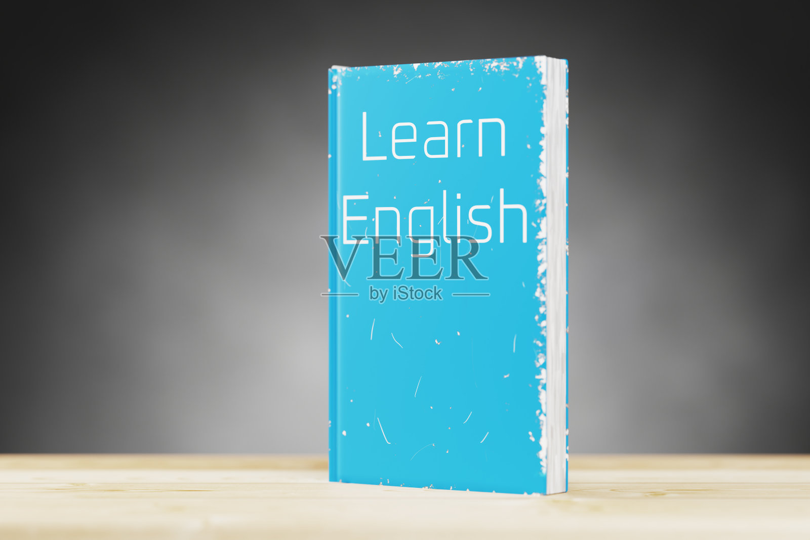 英语课本在木架子上。英语学习。英语语法。学英语的书是为了语言学习。3 d渲染。照片摄影图片