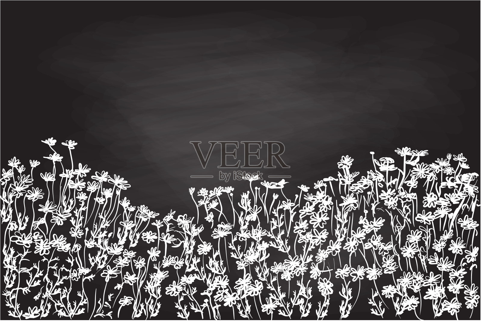 花圃背景黑板插画图片素材