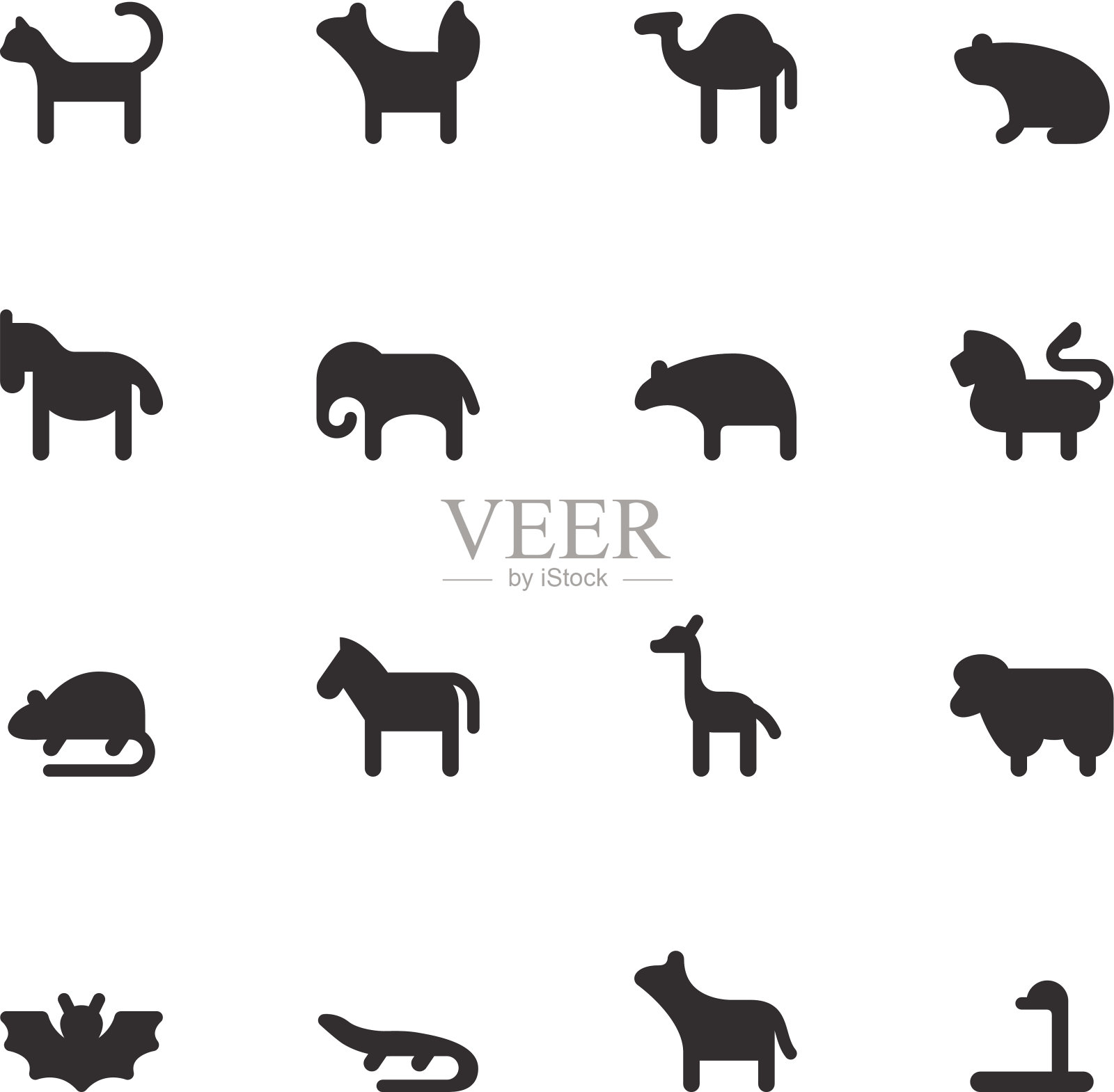 动物图标-黑色系列设计元素图片