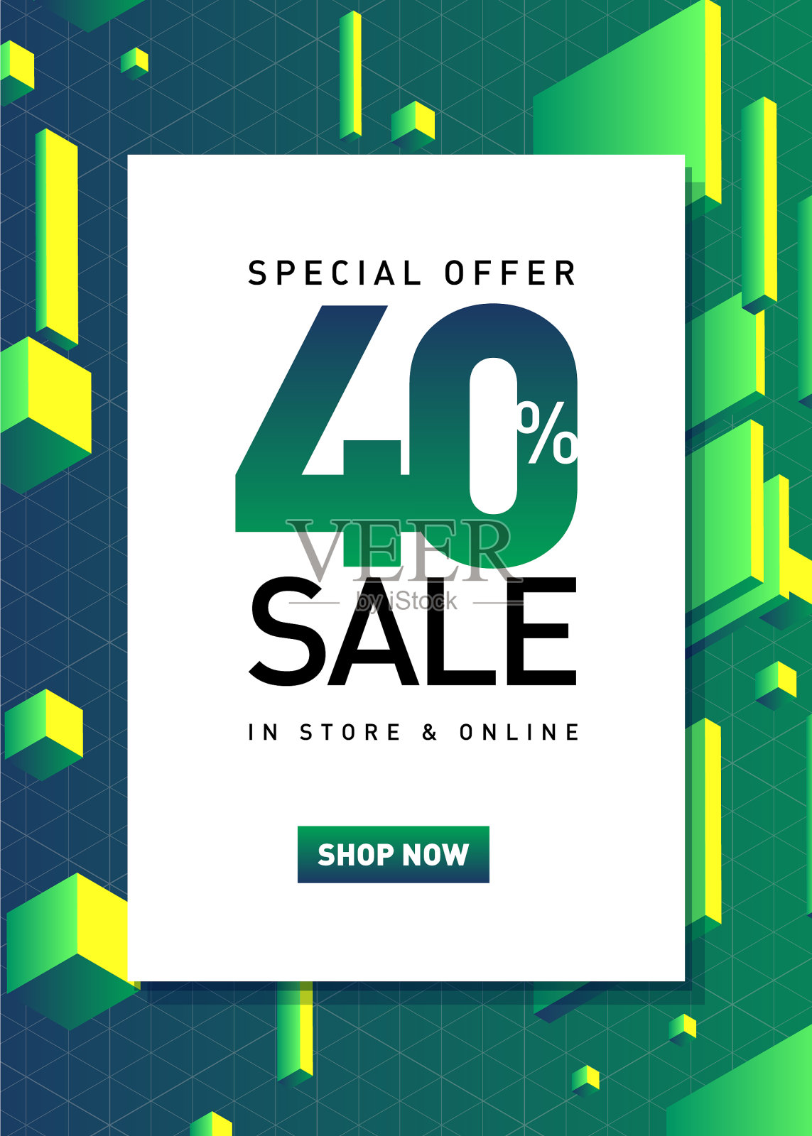 百分之四十的销售海报设计模板素材