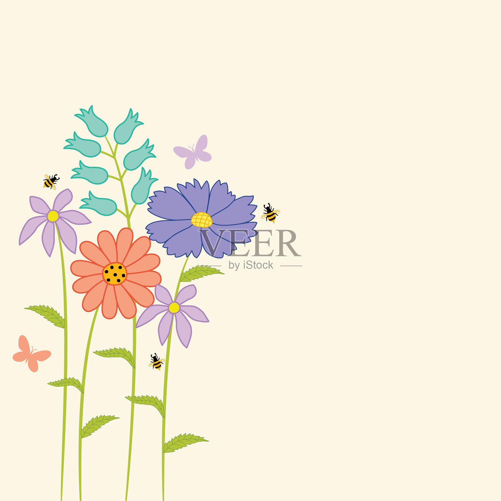 花的背景。插画图片素材