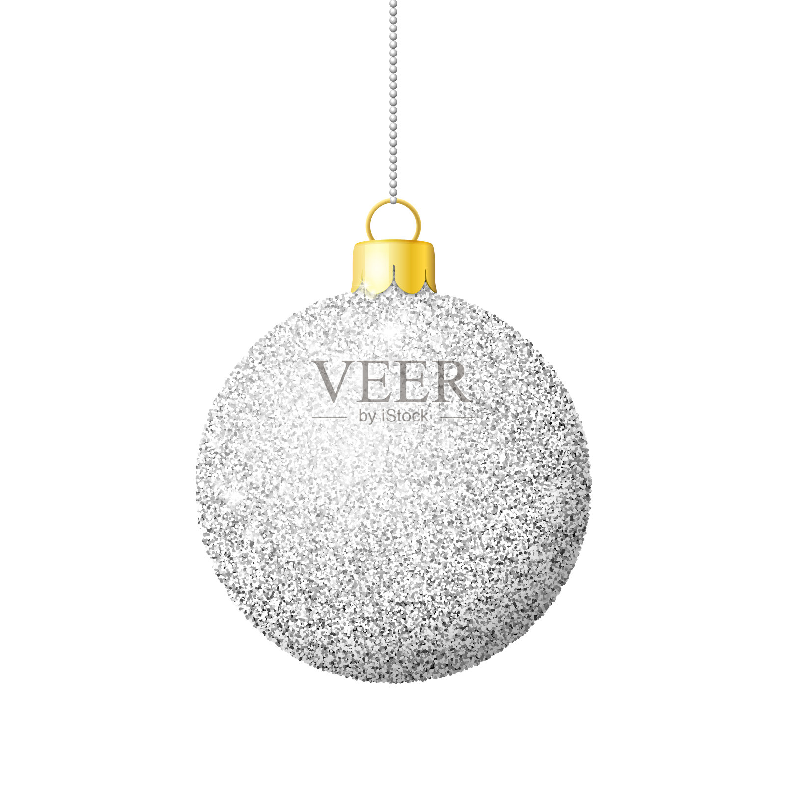 银光闪闪的圣诞球插画图片素材