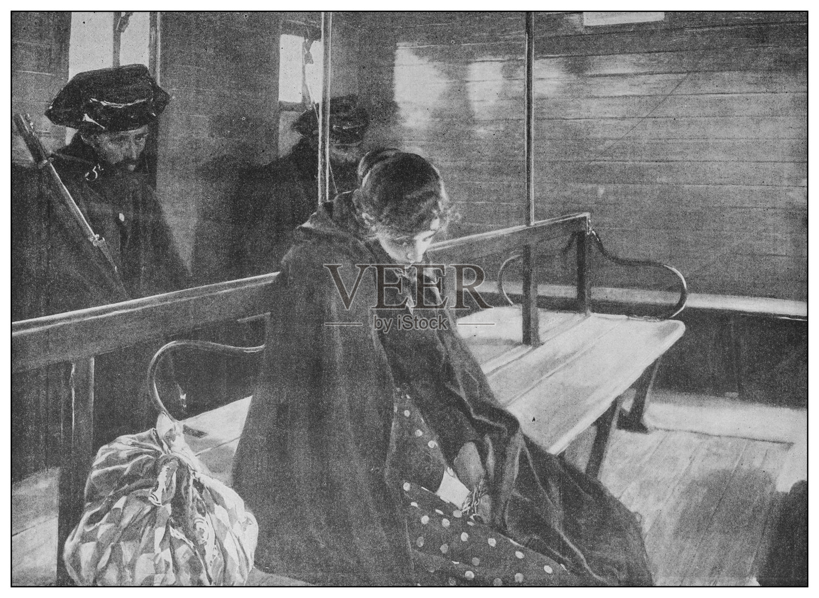 19世纪的古董名画:华金·索罗拉的另一幅玛格丽特插画图片素材