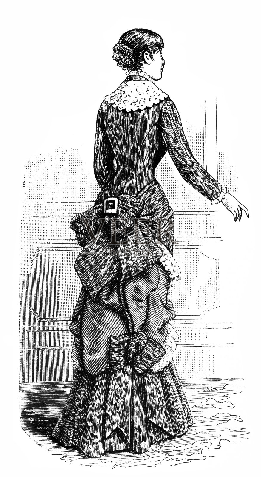 维多利亚时装女性插画图片素材