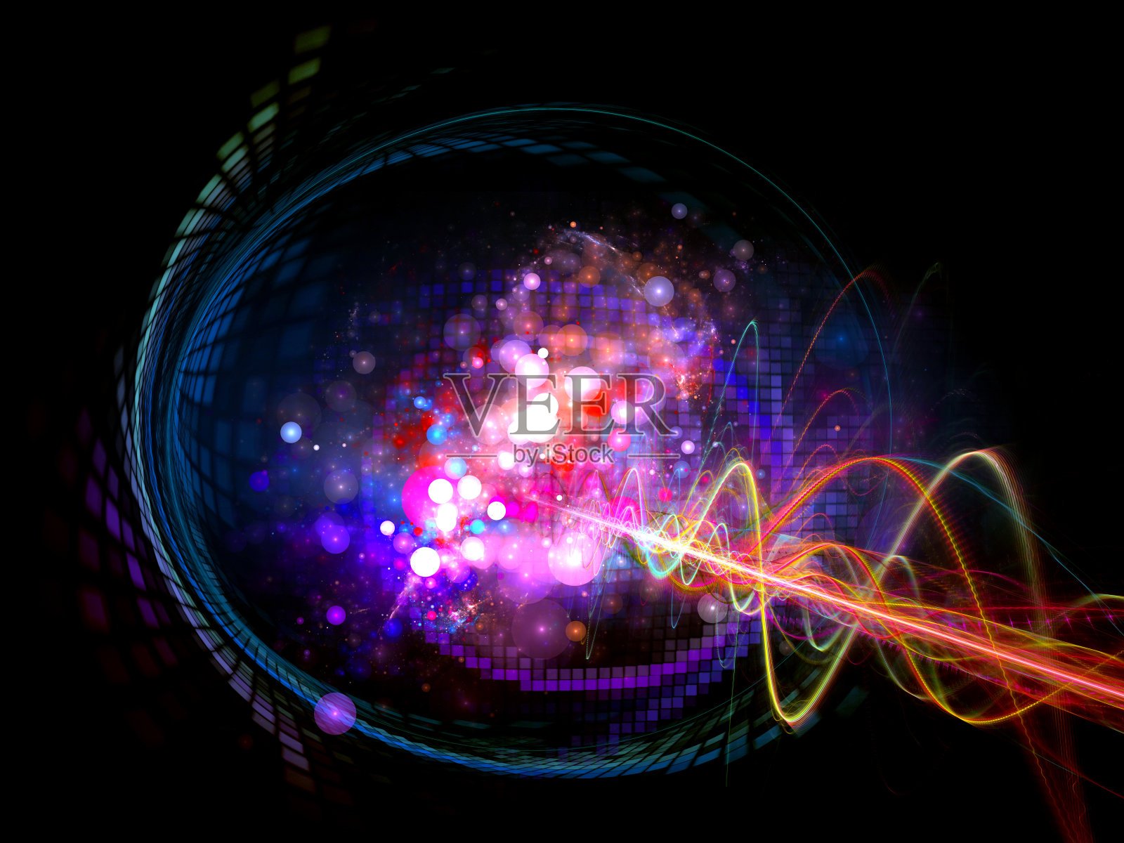 粒子爆炸,科学,物理,数学的隐喻插画图片素材