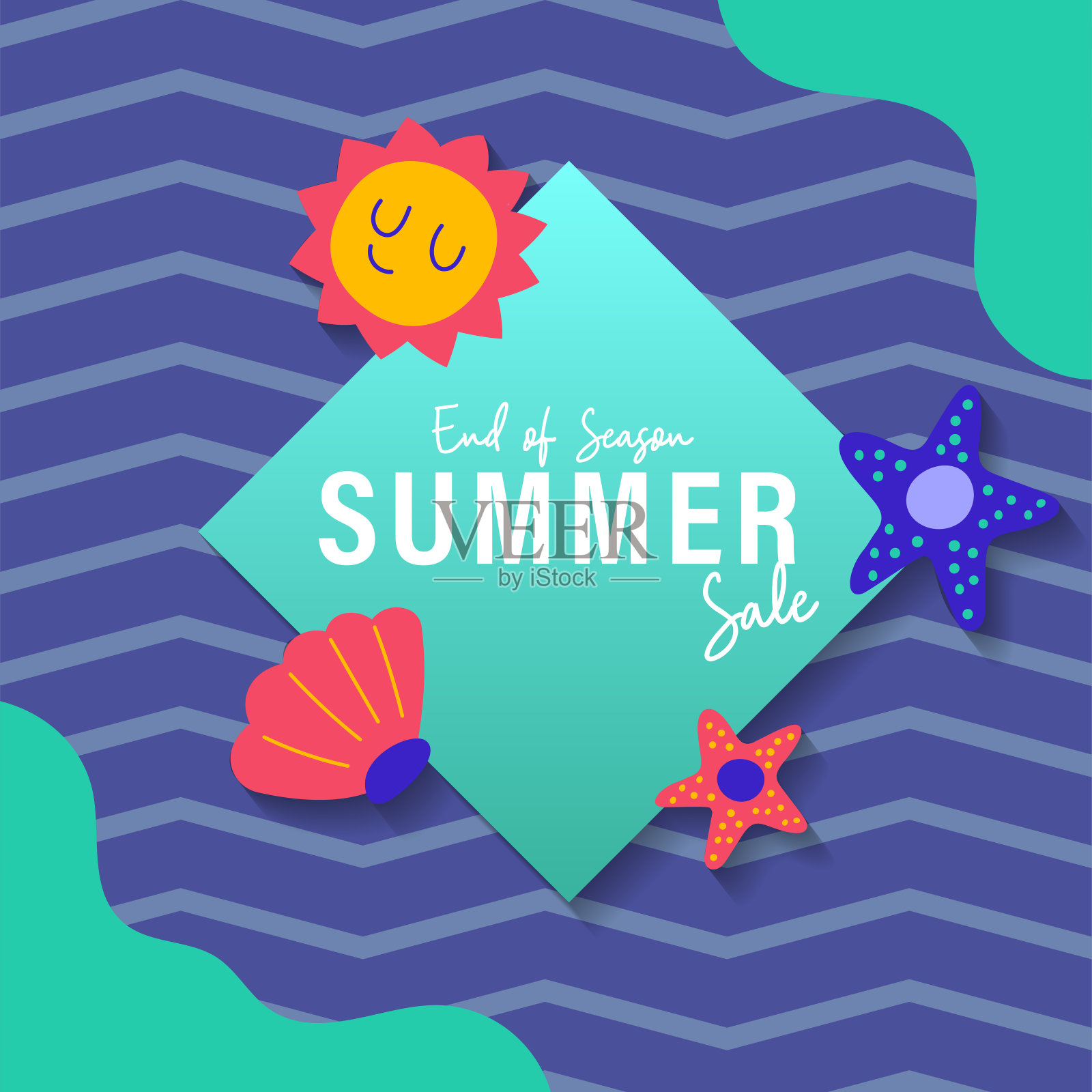 夏季促销宣传册折扣矢量素材,社交媒体优惠券、促销广告、购物宣传单插画图片素材