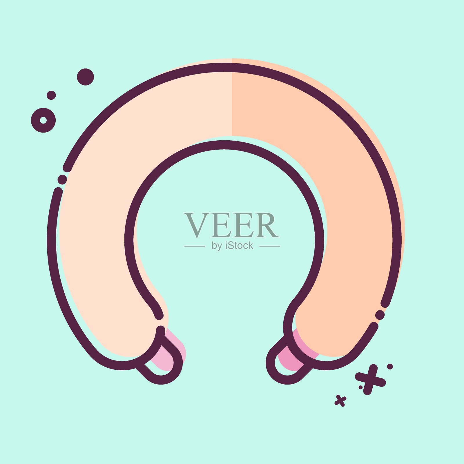 Icon颈枕。与骨科符号有关。MBE风格。简单的设计可编辑。简单的说明插画图片素材