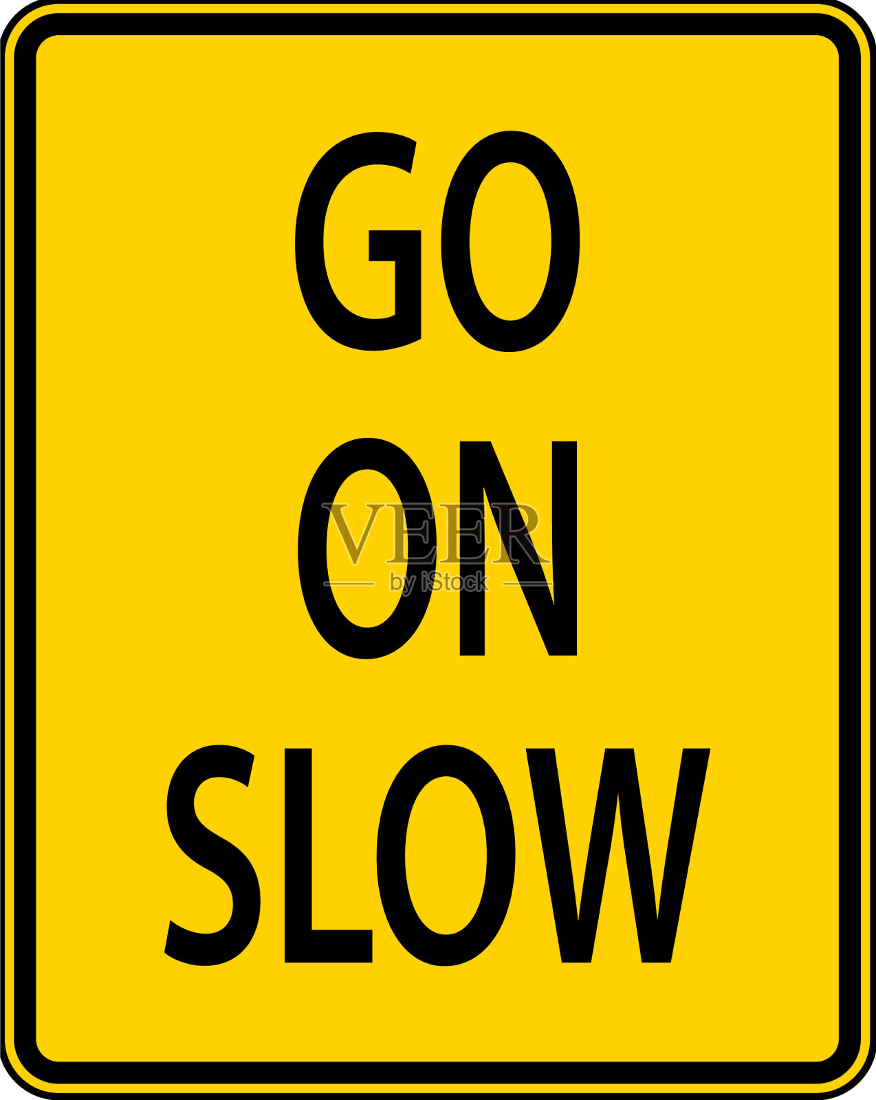 白色背景上的慢行标志插画图片素材