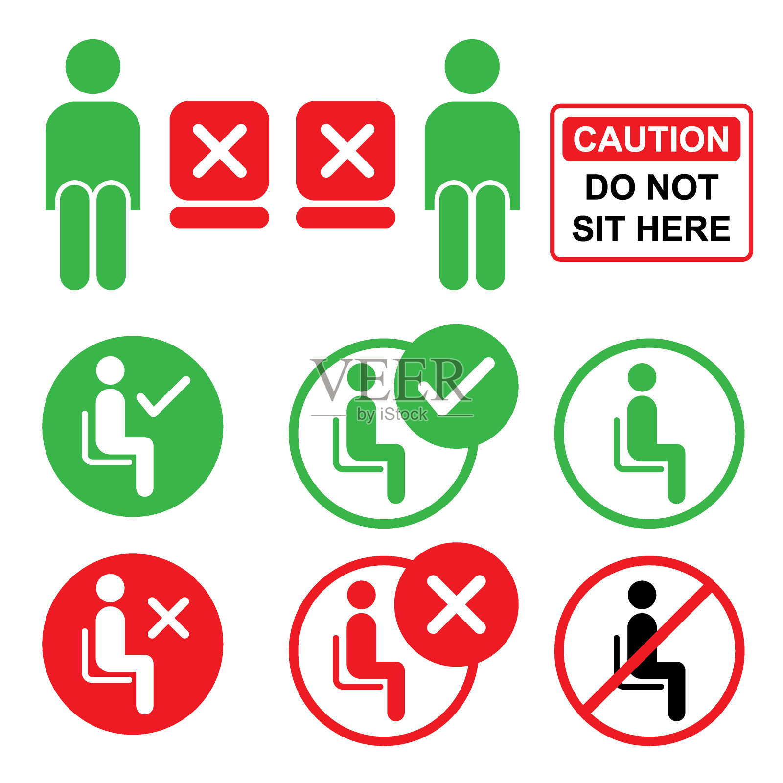 坐这儿还是不要坐这儿签字插画图片素材