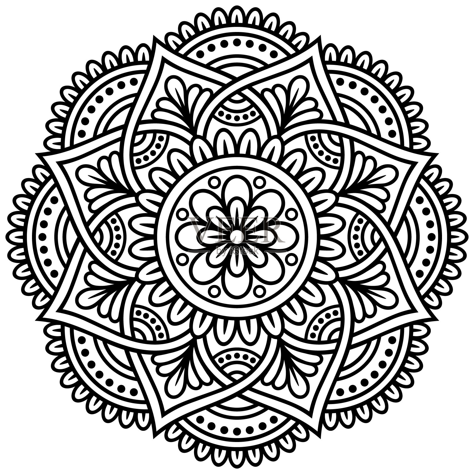 曼荼罗。装饰设计插画图片素材