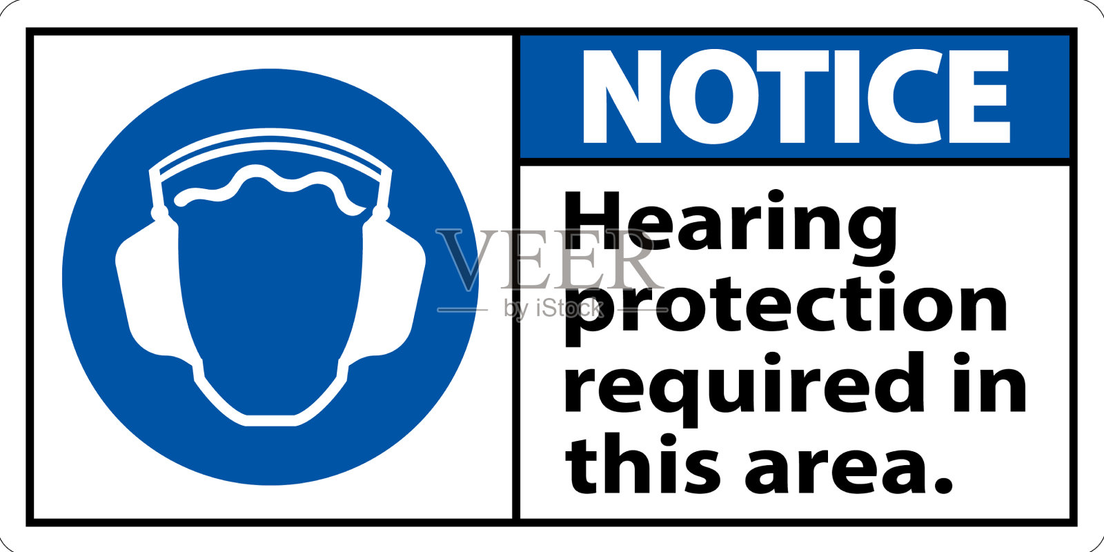 注意本区域需要听力保护插画图片素材