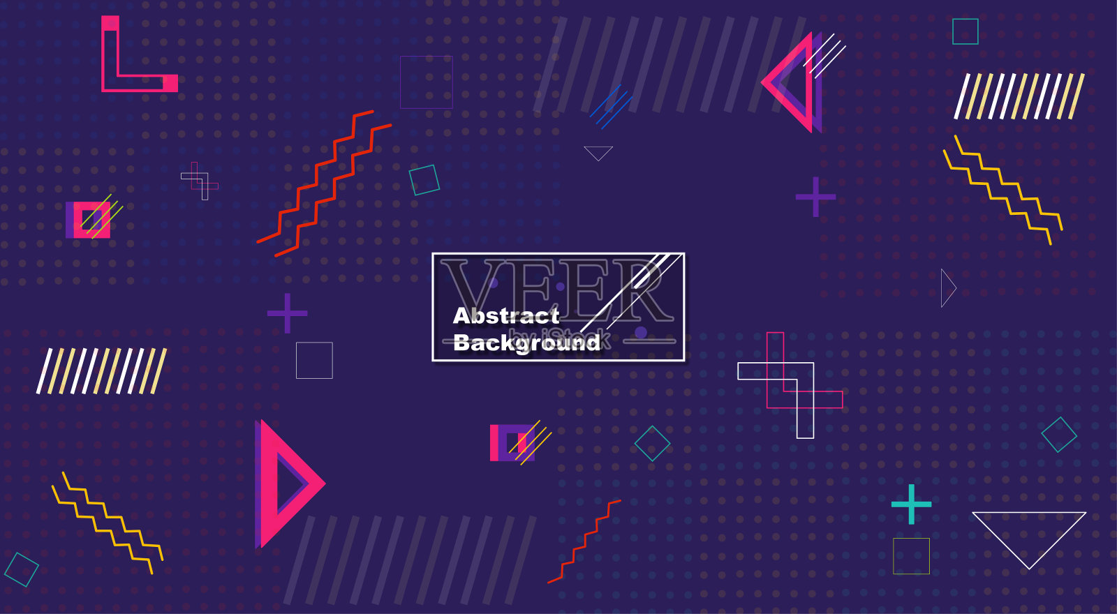 抽象的几何背景。有平面人物的海报插画图片素材