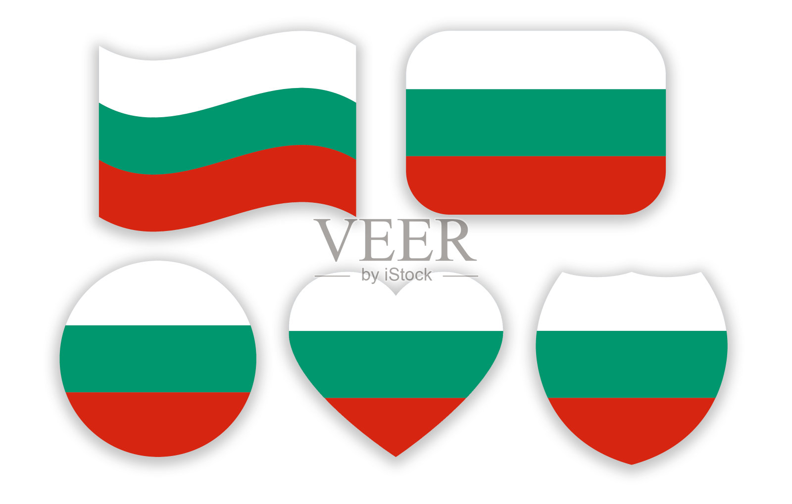 保加利亚国旗套装插画图片素材